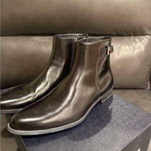 Men's Black Leather Prada Dress Boots